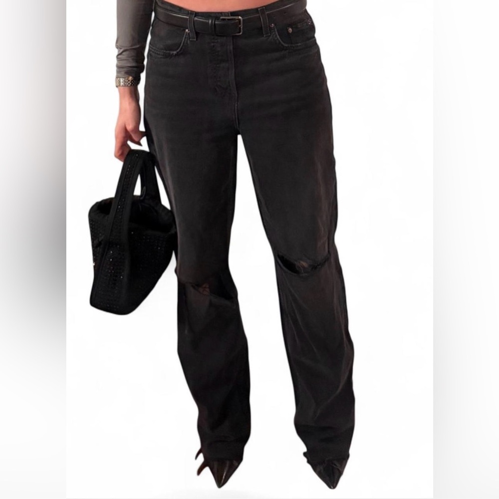 GRLFRND Black Distressed Boyfriend Jeans